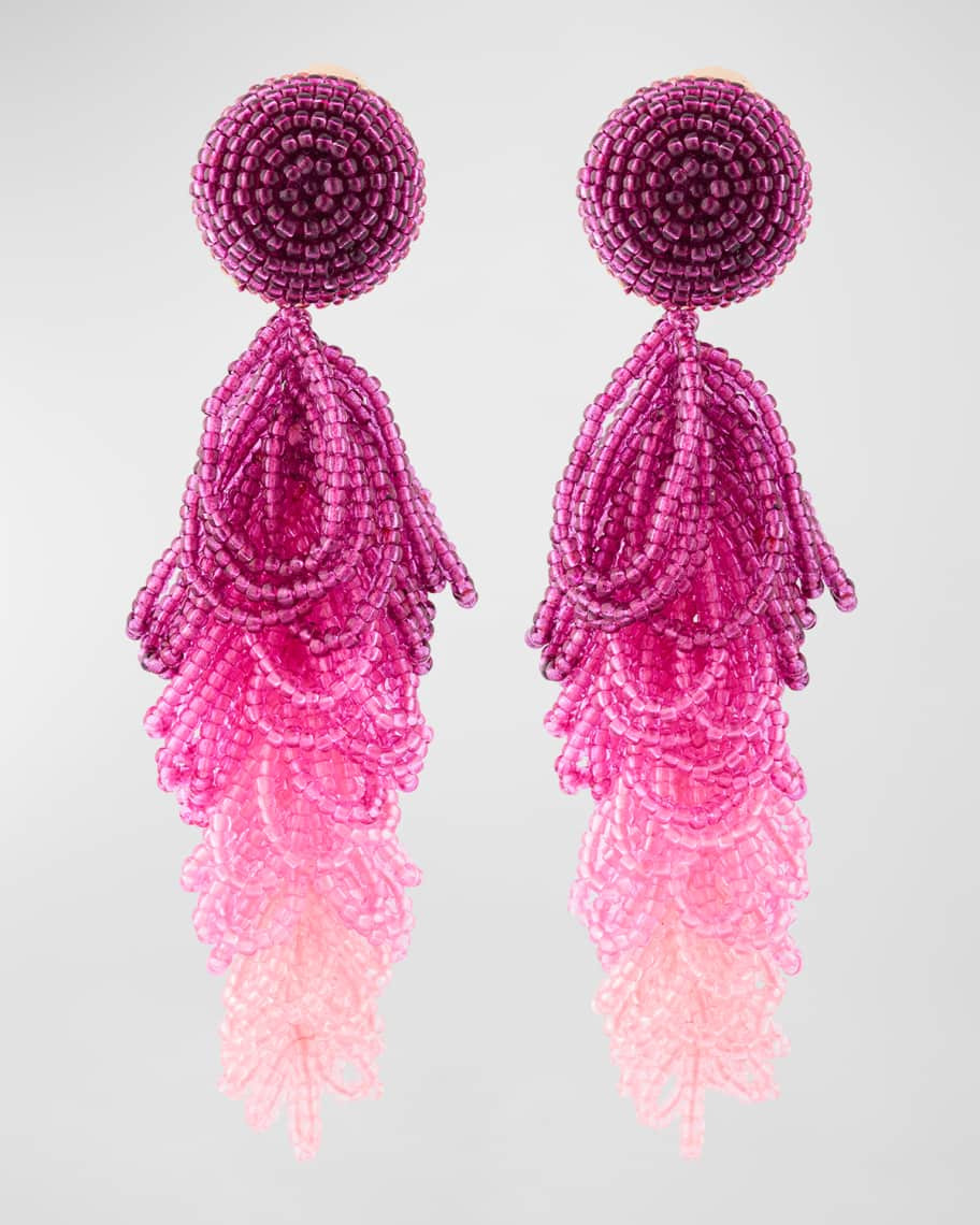 Oscar de la Renta Looped Tassel Clip-On Earrings | Neiman Marcus