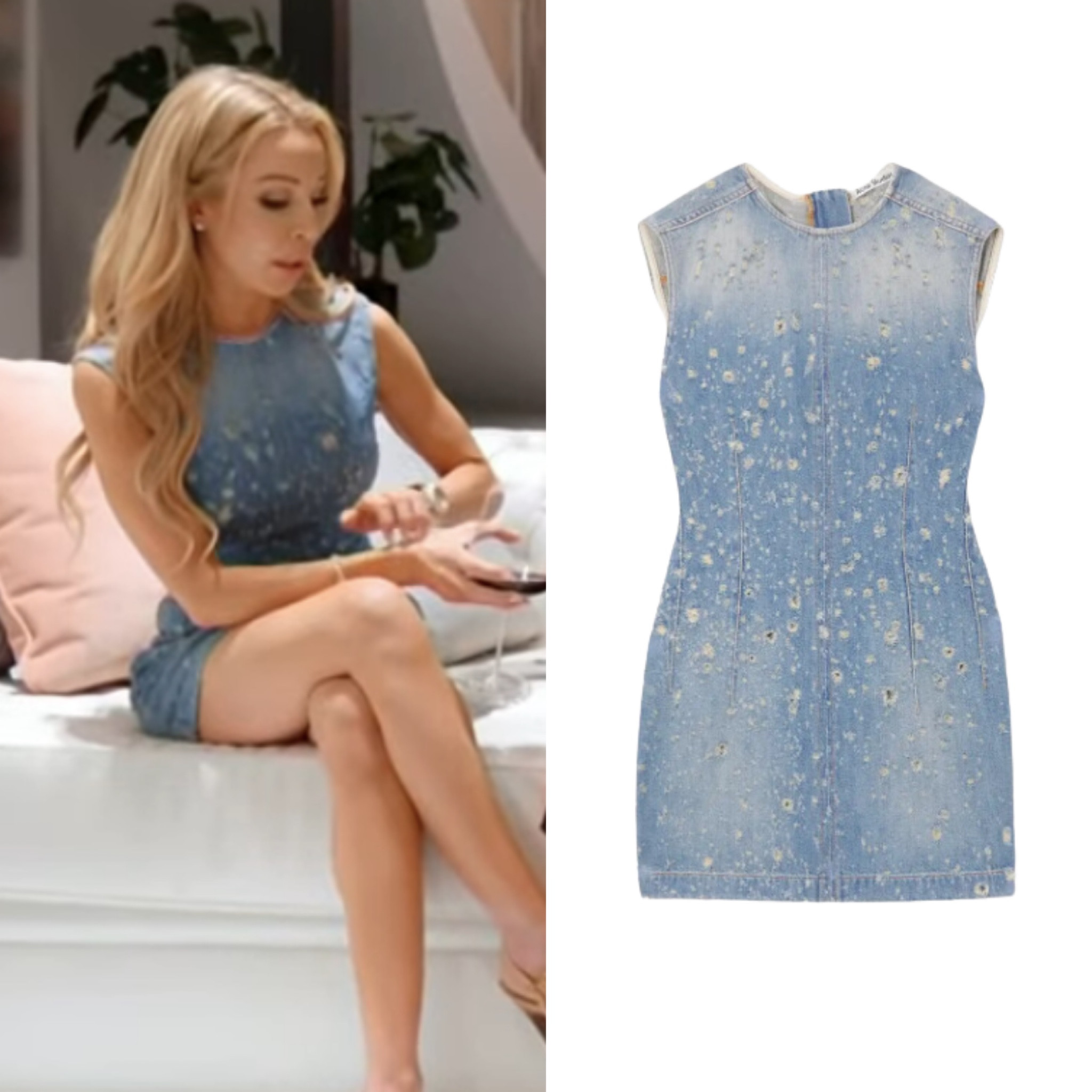 Lisa Hochstein’s Distressed Denim Sleeveless Dress