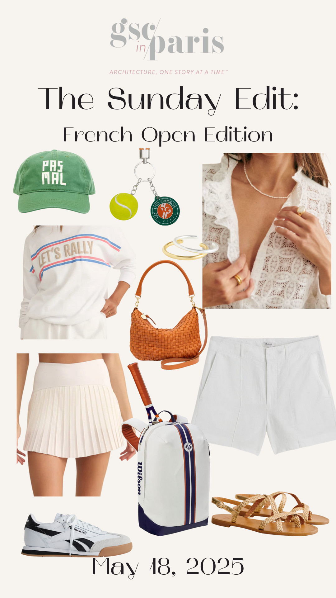 The French Open is starting on May 25th, time to get your look together. A sezane blouse, linen shorts and strappy sandals could be cute or head out to the courts with a Z-supply set for game, set match! 

 #LTKxMadewell #LTKFindsUnder50 #LTKStyleTip