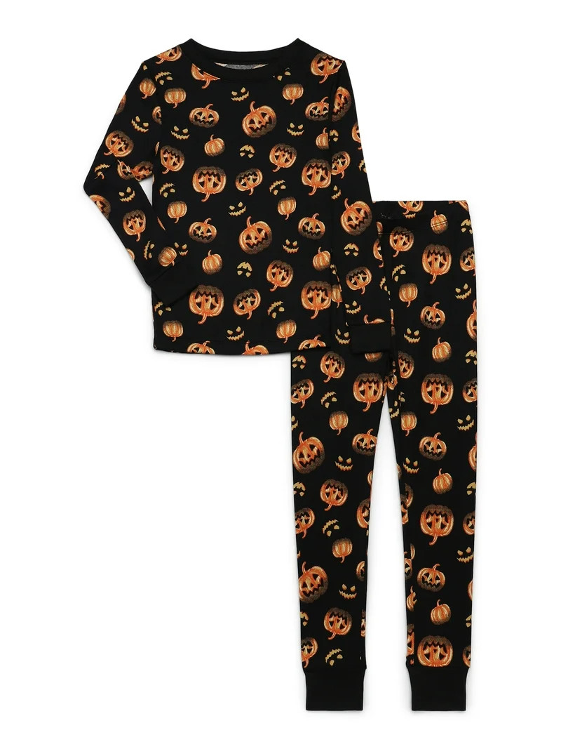 Halloween Boys Long Sleeve Top and Pants Tight Fit Sleep Set from Way to Celebrate, 2-Piece, Size... | Walmart (US)