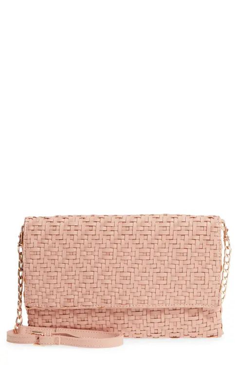 Sole Society Woven Faux Leather Clutch | Nordstrom
