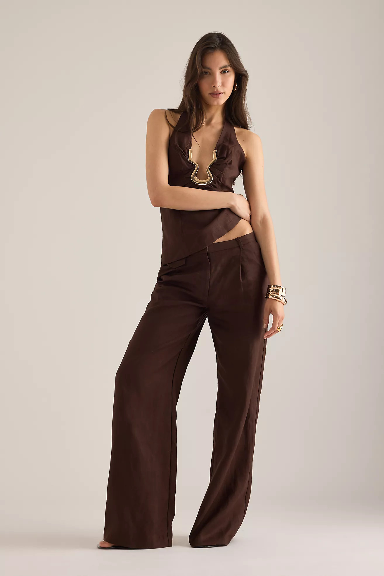 Bardot Geordy Hipster Linen Trousers | Anthropologie (UK)