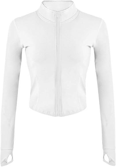 Gihuo Women's Athletic Full Zip Lightweight Workout Jacket with Thumb Holes | Amazon (US)