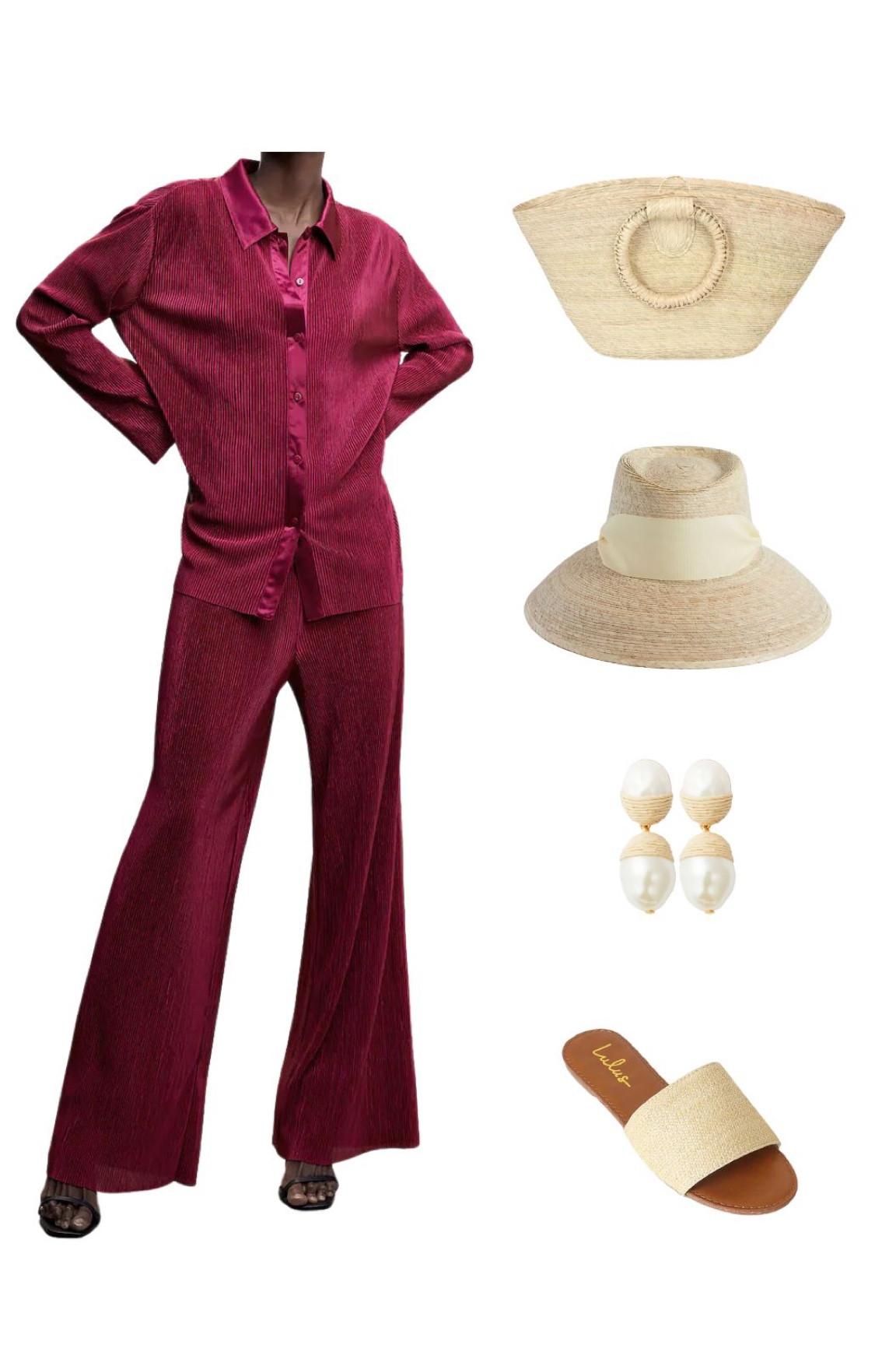 Mango // raspberry pant set button up travel set 