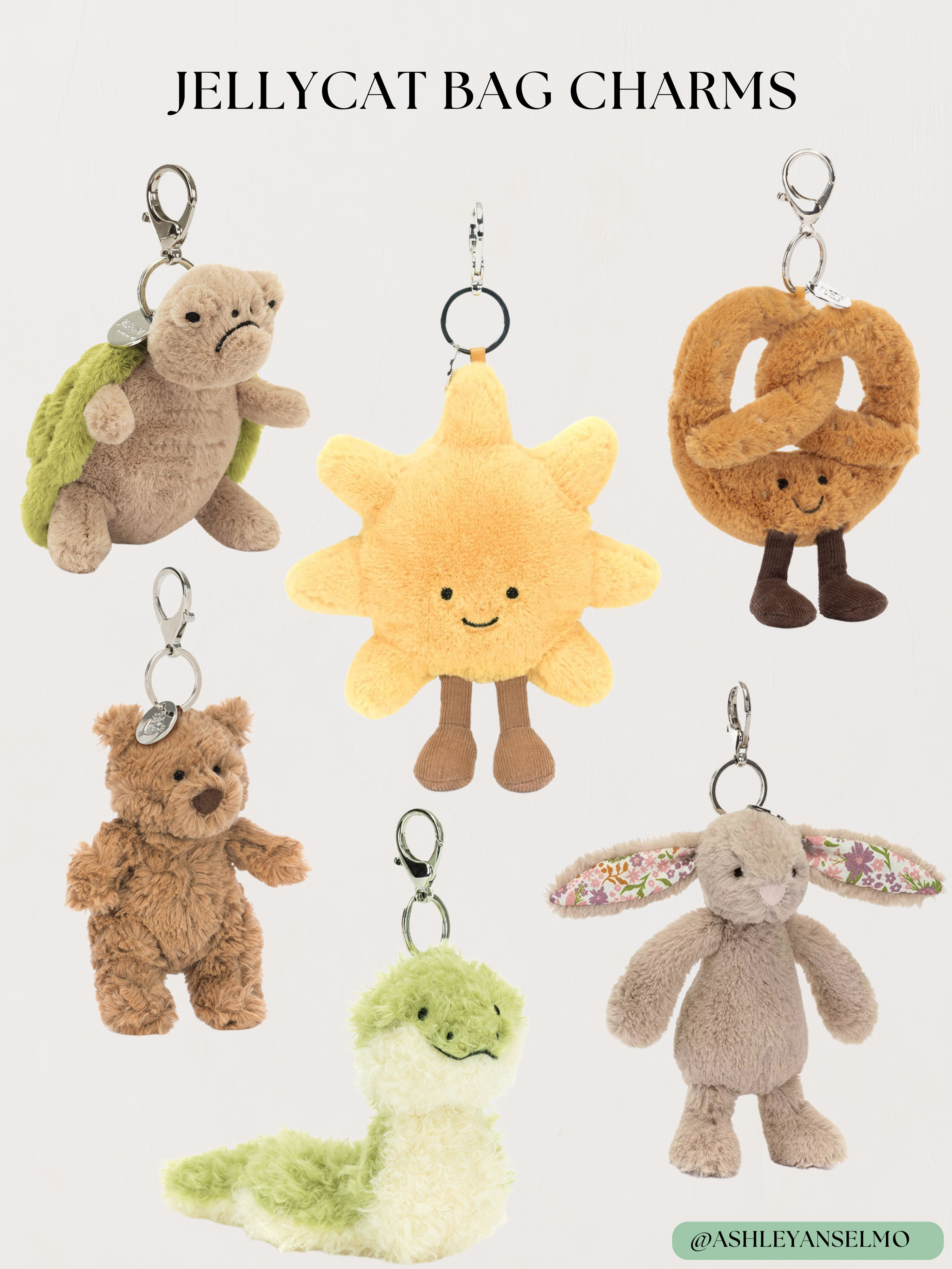 i've been obsessed with jellycats lately! some cute bag charms that are in stock <3

#jellycats #jellycat #bagcharm #keychain 

 #LTKFindsUnder50 #LTKWorkwear #LTKTravel