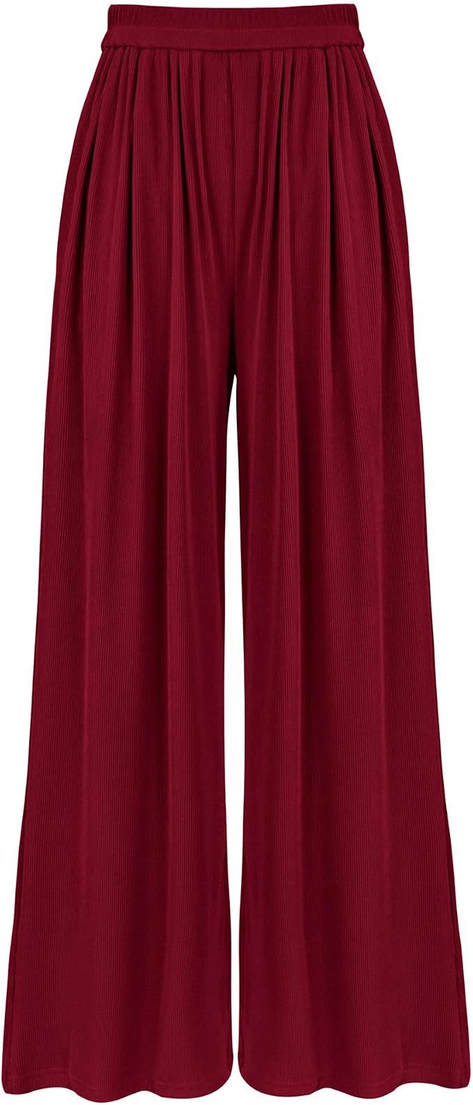 BTFBM Palazzo Pants for Women 2026 Summer Clothes Pockets High Waist Casual Ribbed Knit Flowy Spr... | Amazon (US)