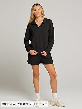 MEROKEETY Women's 2 Piece Waffle Knit Lounge Sets Long Sleeve Shorts Outfits Pjs with Pockets | Amazon (US)