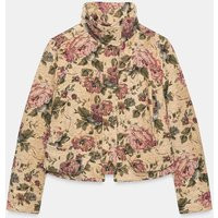Zara - Zw Collection Floral Jacket - Ecru / Beige - L - Woman | Zara US