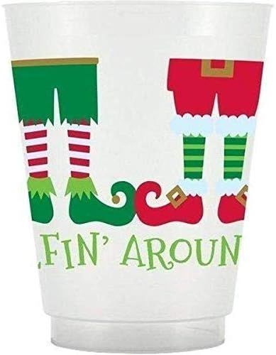 Amazon.com: Christmas Party Cups - Frosted Plastic, Reusable, 10-Pack of 16oz Cups (Merry & Brigh... | Amazon (US)