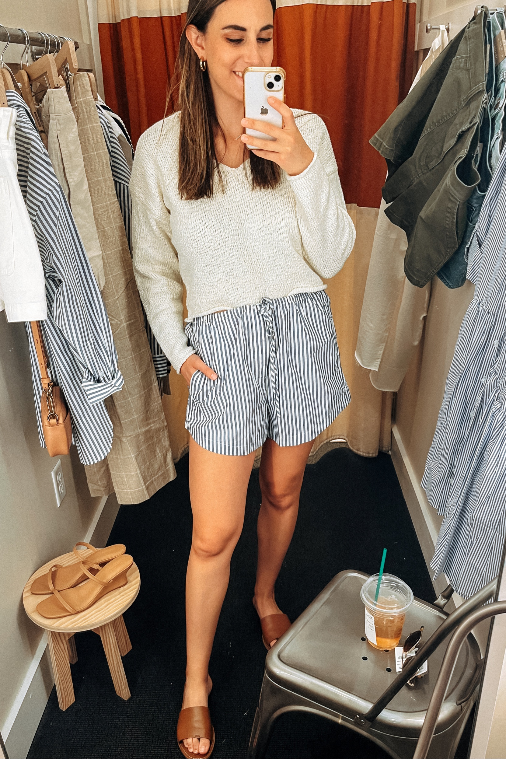 Love this casual #slringoutfit or #summeroutfit . Perfect for a #traveloutfit or casual lunch fit! Sweater is lightweight and breathable! The linen shorts run bit but are very lightweight and a great summer short! These #sandals are a perfect staple sandal this season! Sizes below 👇🏼 

Top: x-small // Shorts: medium (should have gotten a small) // Sandals: 8

#LTKshoecrush #LTKxMadewell #LTKtravel