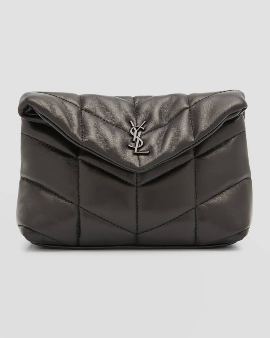 Lou Puffer YSL Pouch in Quilted Leather | Neiman Marcus