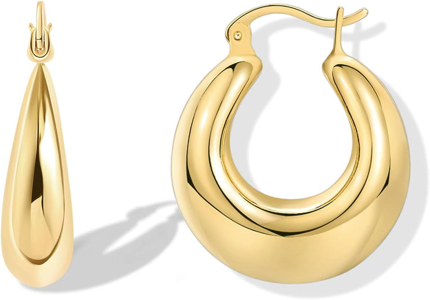925 Sterling Silver Earrings Silver Hoop Earrings for Women Small Huggie Hoops, Lightweight Chunky Hoops, Hypoallergenic Nickel-Free Elegant Everyday Jewelry, Dainty Silver Earrings for Gifts | Amazon (US)