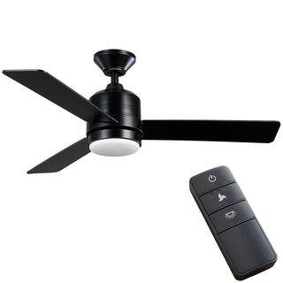 Hampton Bay Castlegate 44 in. Indoor Integrated LED Matte Black Ceiling Fan with 3 Reversible Bla... | The Home Depot