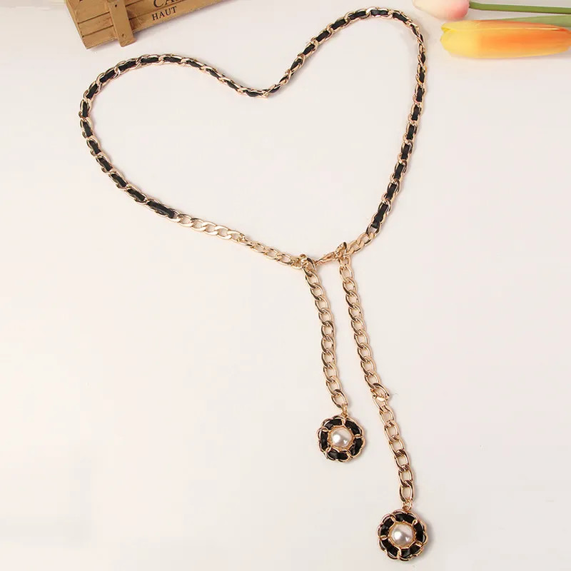 Women's Belt Waist Chain Belt Dress Decorative Belt With Faux Pearl Pendant Waist Chain | Temu Affiliate Program