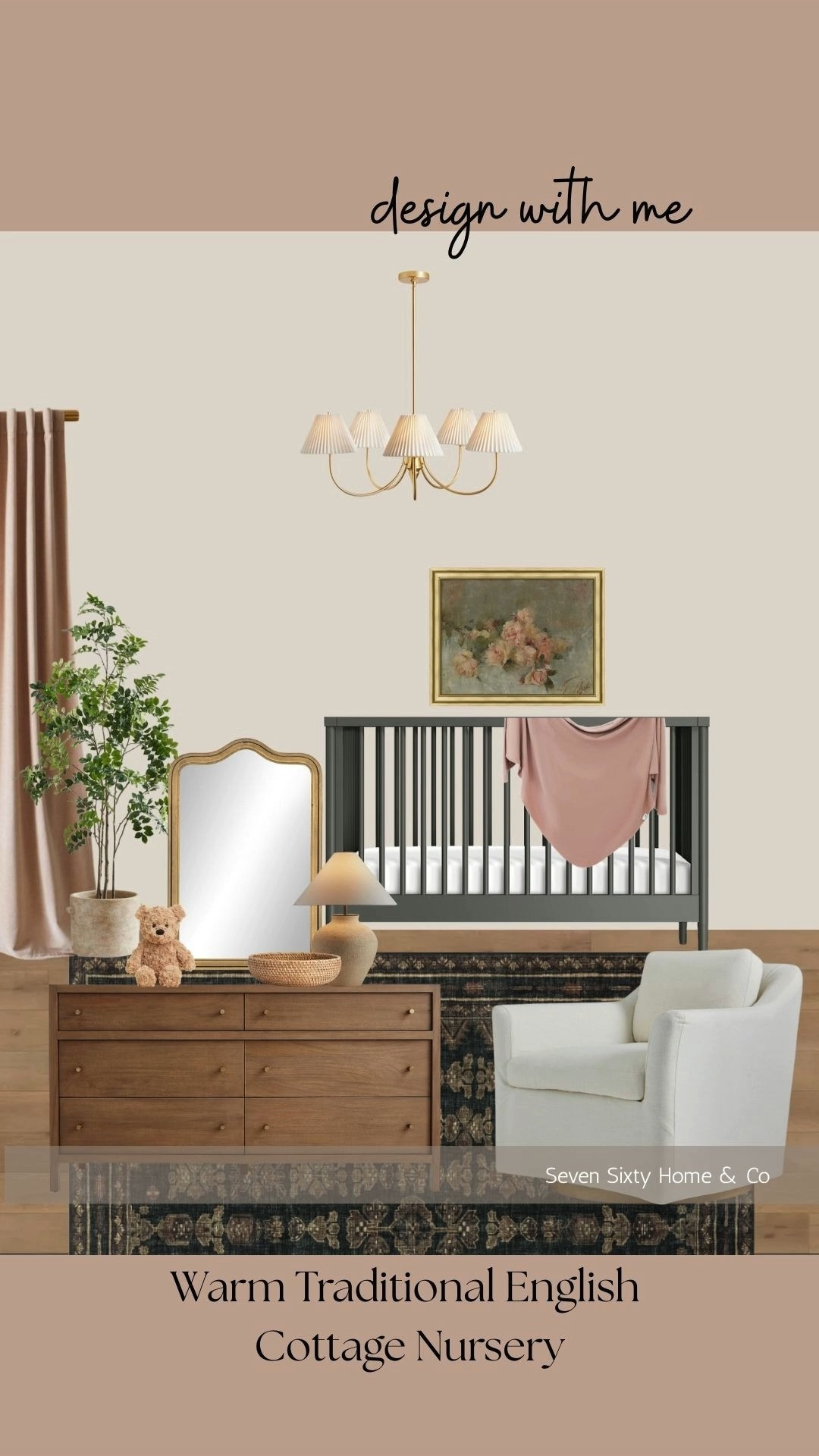 Warm Traditional English Cottage Nursery Design

A warm traditional nursery that leans into soft English-cottage charm with blush tones, warm woods, and a vintage-inspired rug that adds just enough depth. I wanted this space to feel calm and collected, the kind of neutral nursery design that still carries a hint of classic storytelling. The charcoal crib grounds the palette, the art brings in a gentle floral moment, and the cozy chair makes the whole room feel ready for long newborn nights.

If you’re searching for traditional nursery inspiration, neutral nursery decor, or a warm cottage-style palette that grows beautifully with your little one, this design has everything in place.

Shop the full room below. 

 #LTKHome #LTKBaby