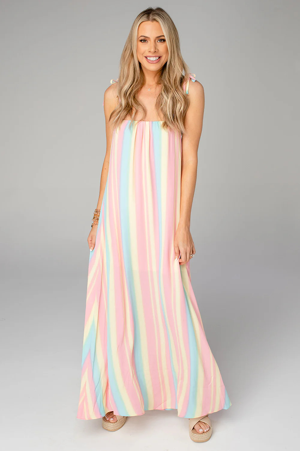 Barton Tie Shoulder Maxi Dress - Snowcone | BuddyLove