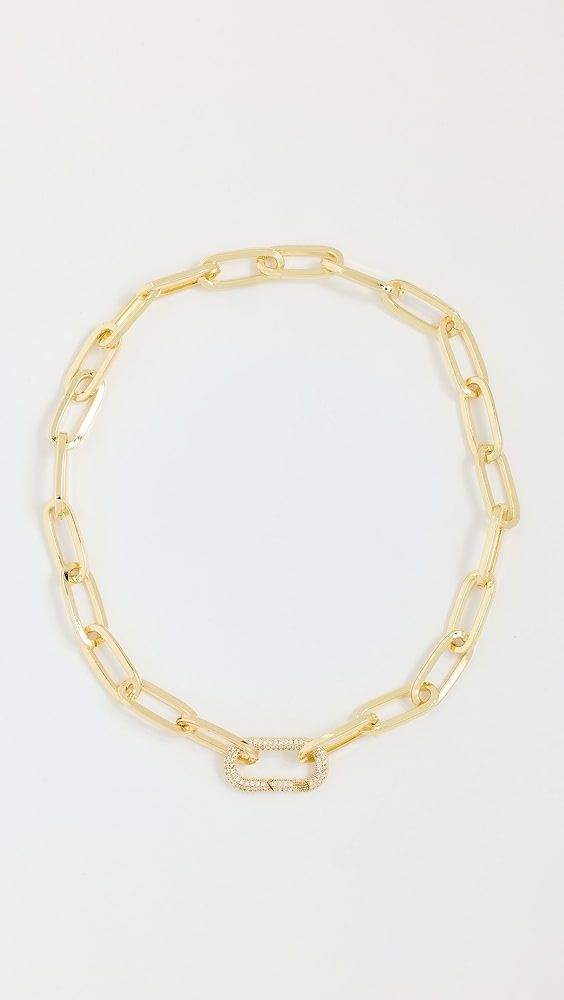 Jules Smith Pave Link Flat Chain Statement Necklace | Shopbop | Shopbop