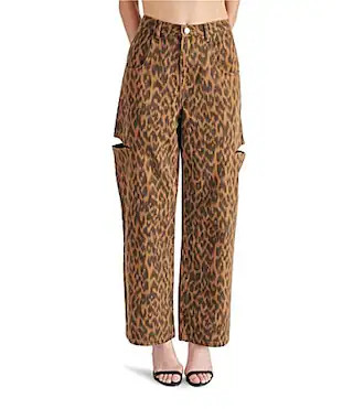 Steve Madden Maise Denim Leopard Cutout Detail Wide Leg Jeans - 26 | Dillard's