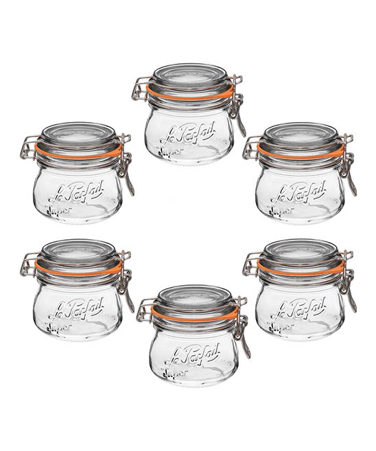 Le Parfait Canning Tools - 8-Oz. Wide Mouth French Glass Round Preserving Jars - Set of Six | Zulily