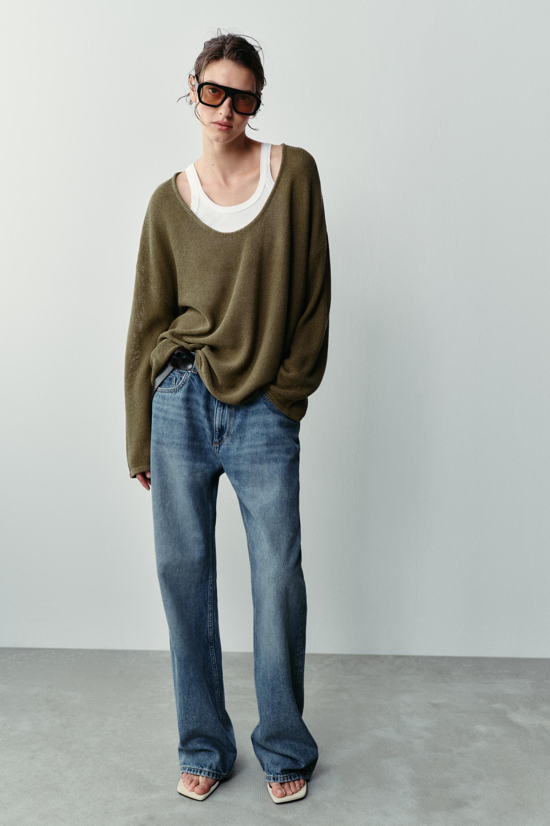 Zara - Knit Crew Neck Jumper - Black - M - Woman | Zara US