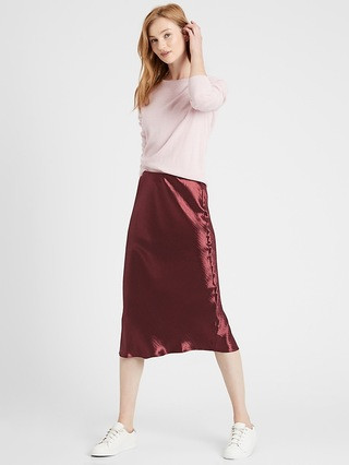 Bias-Cut Midi Slip Skirt | Banana Republic (US)