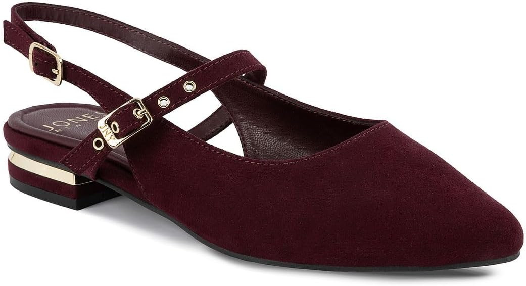 Jones New York Women’s Slingback Flats – Classic Pointed Toe Dress Shoes with Back Straps and... | Amazon (US)