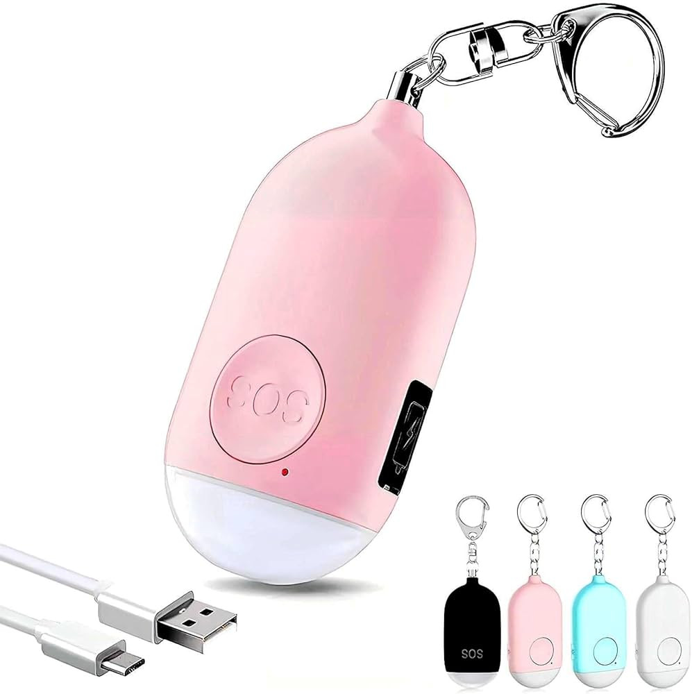 Hion Safe Personal Alarm for Women,Rechargeable 130dB Police Approved Rape Rope Alarm with LED Fl... | Amazon (UK)
