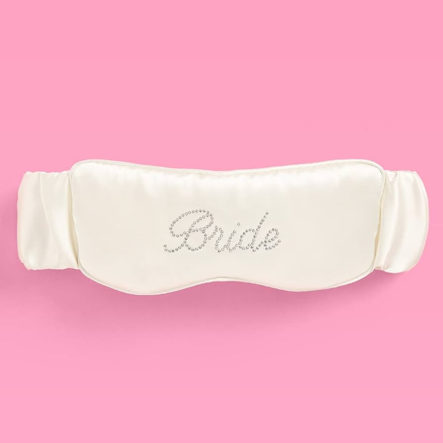 xo, Fetti Bride Sleep Mask Ivory Satin Rhinestone Embroidered | Bridal Shower Gift, Engagement Gi... | Amazon (US)