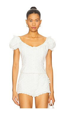 Mirror Palais Love Letter Eyelet Top in Ivory from Revolve.com | Revolve Clothing (Global)