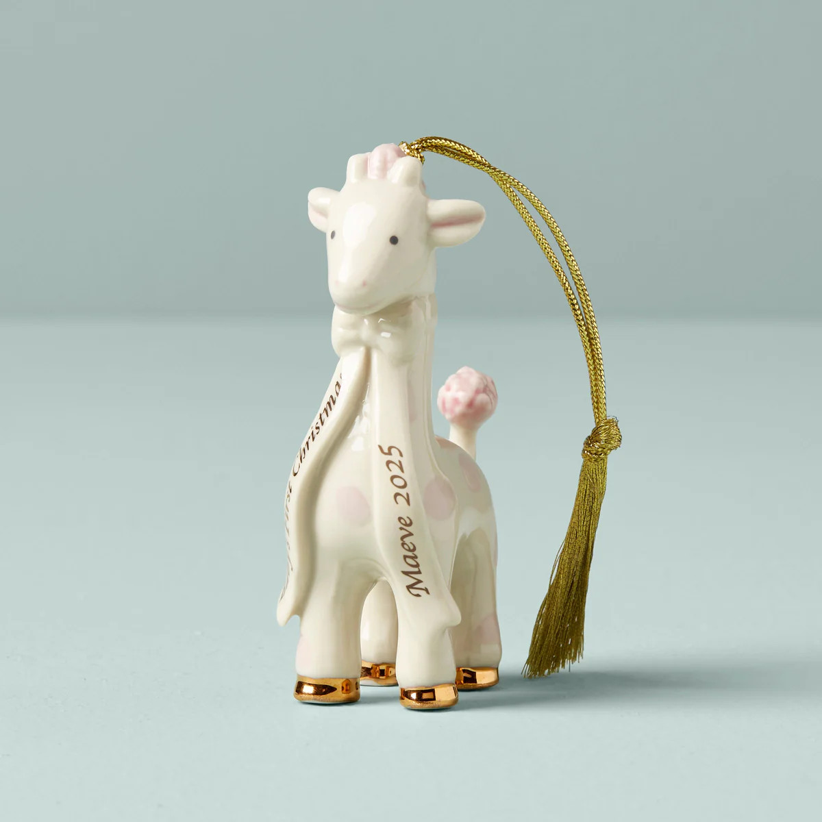 Personalized Baby's Pink Giraffe Ornament | Lenox