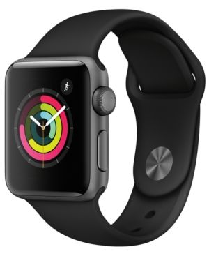 Apple Watch Series 3 (Gps), 38mm Space Gray Aluminum Case with Black Sport Band | Macys (US)