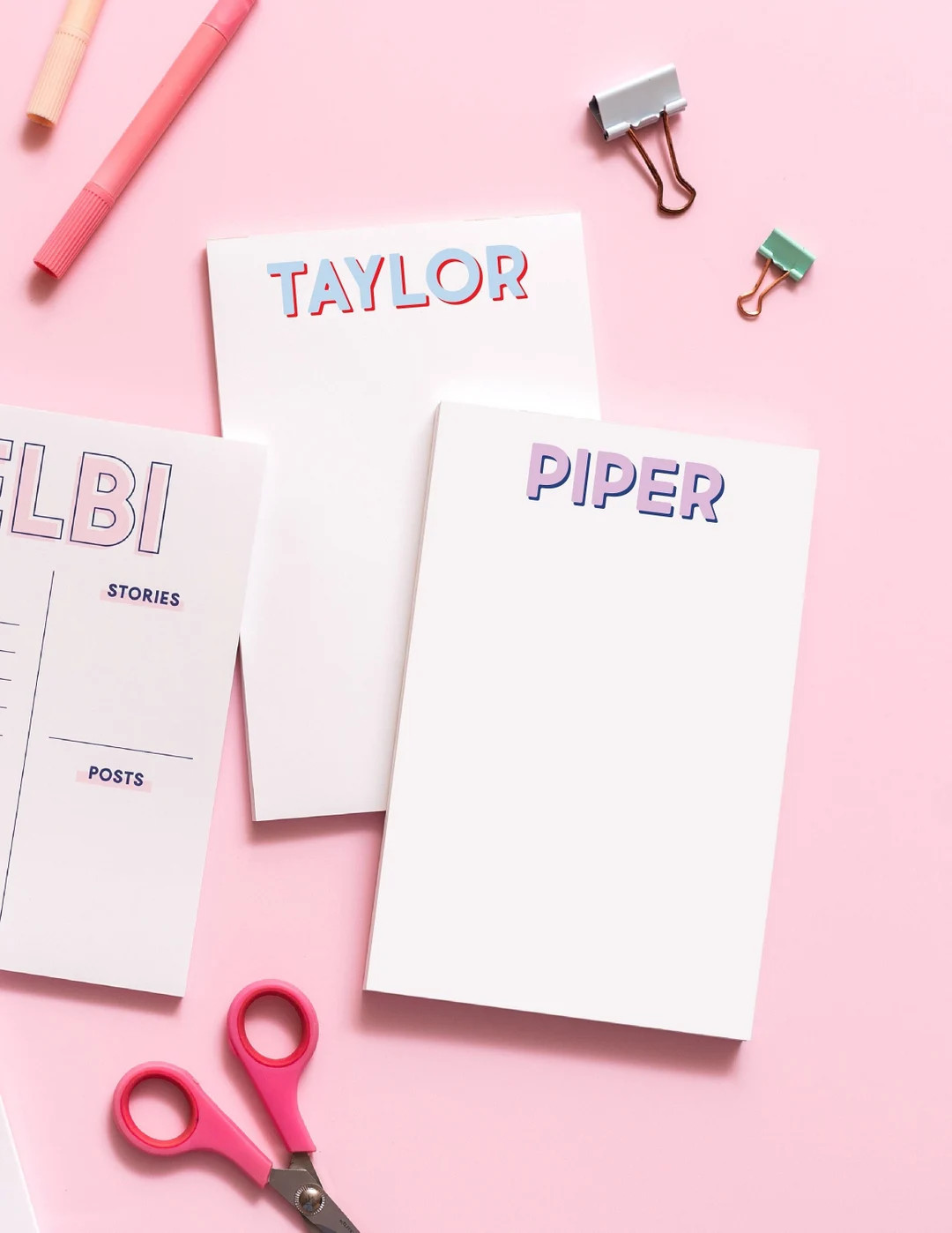 Modern Classics First Name Notepad, Custom Notepad, Personalized Paper Goods, Kids Notepad, Teach... | Etsy (US)