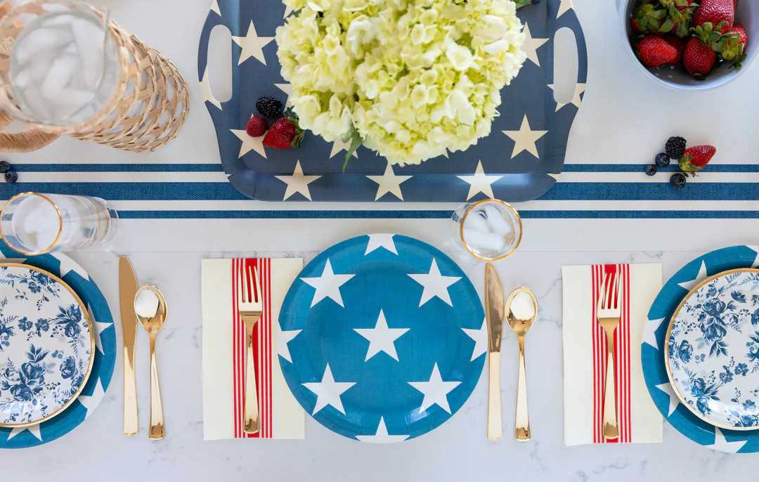 Hamptons Navy Star Reusable Bamboo Tray | My Mind's Eye
