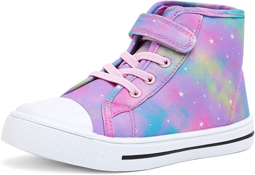 K KomForme Toddler Boys and Girls Sneakers Canvas High Top Sneakers Kids Walking Shoes | Amazon (US)