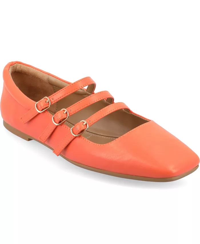 Women's Darlin Tru Comfort Foam Multi Strap Square Toe Flats | Macy's