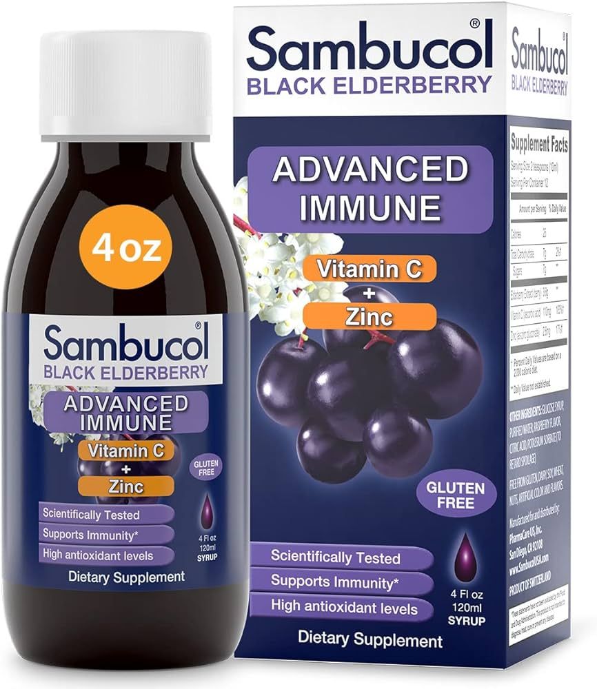 Sambucol Black Elderberry Syrup - Sambucus Elderberry Syrup, Advanced Immune Support, Black Elder... | Amazon (US)