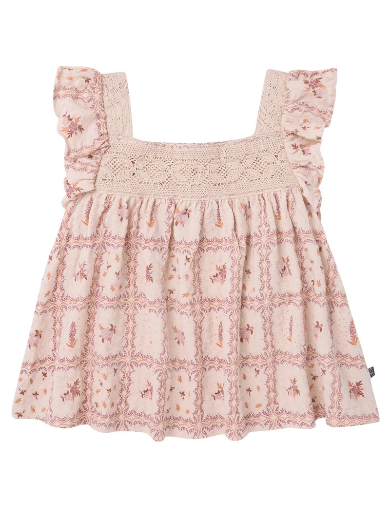 Modern Moments by Gerber Toddler Girl Square Neck Ruffle Outfit Set, 2-Piece, Sizes 12 Months - 5... | Walmart (US)