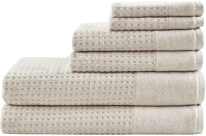 Madison Park Spa Waffle 100% Cotton Luxurious Towel Set, Premium Texture Waffle Weave, Highly Abs... | Amazon (US)