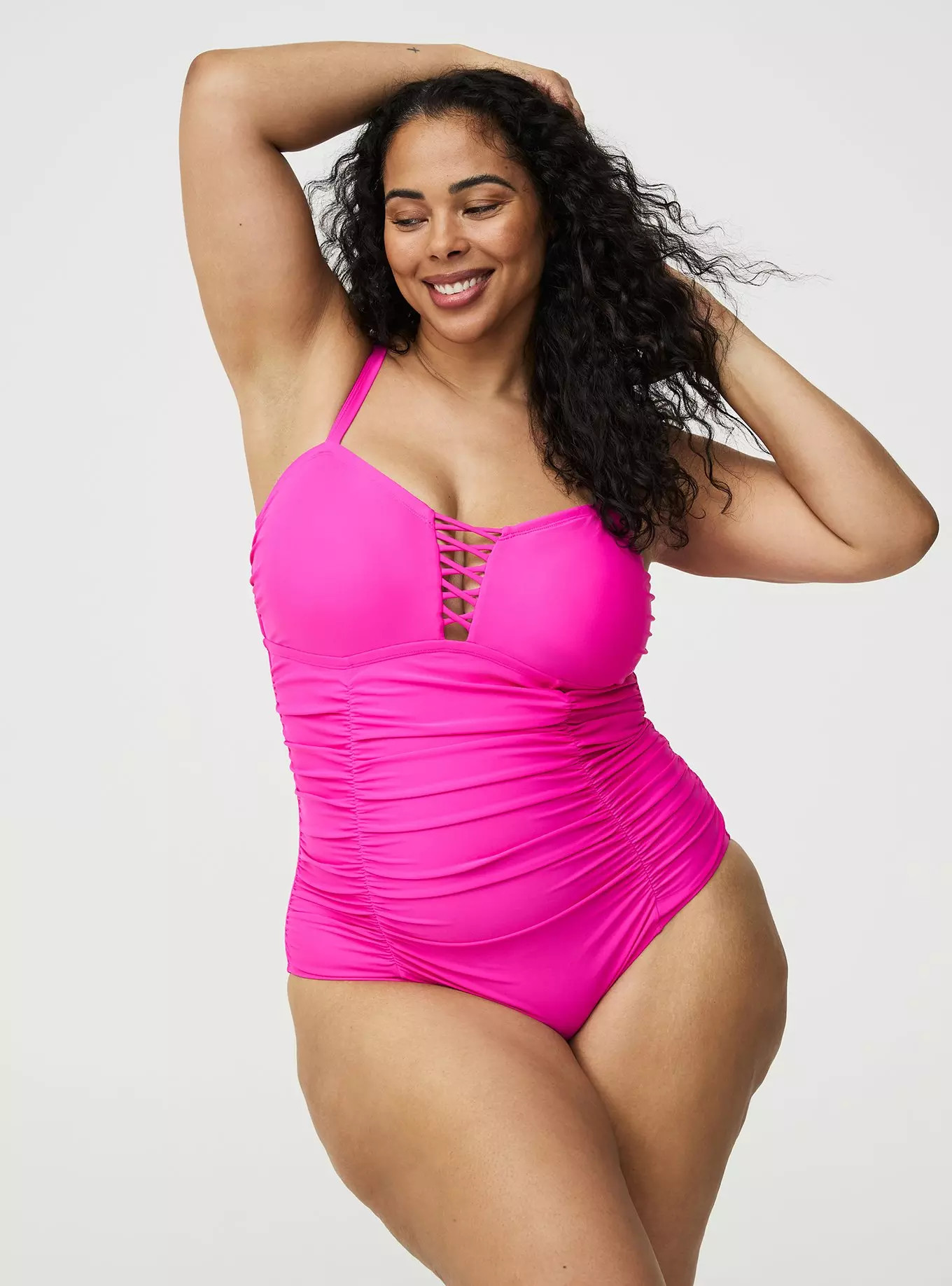 Slim Fix Lattice One Piece Swimsuit | Torrid (US & Canada)