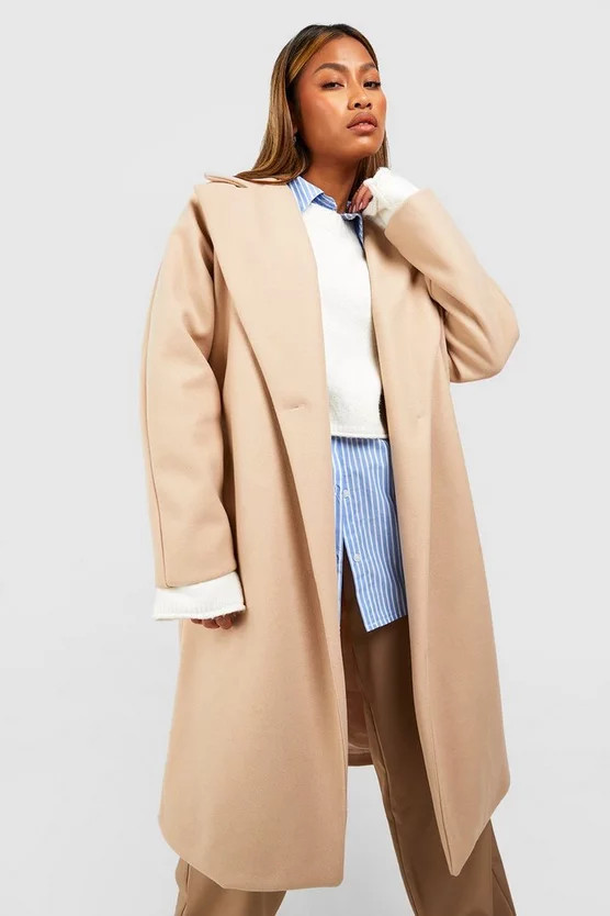 Oversized Boyfriend Wool Look Coat | Boohoo.com (US & CA)