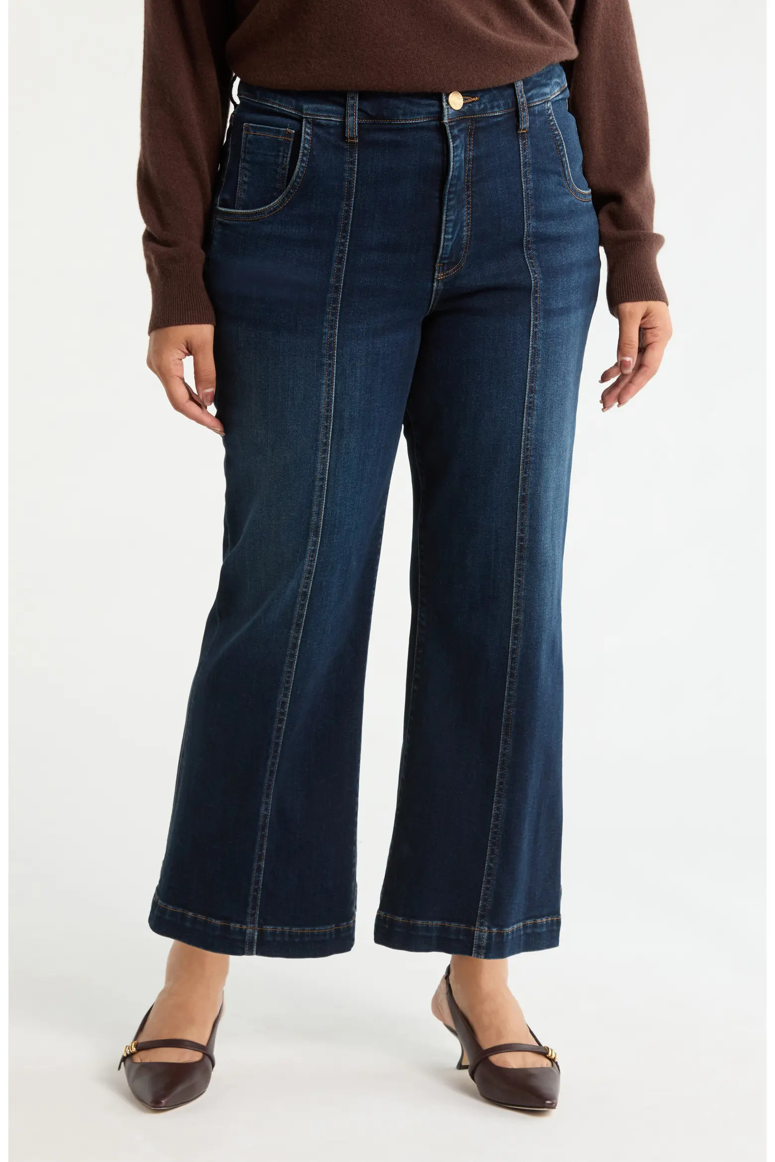Meg Seamed Fab Ab High Waist Ankle Wide Leg Jeans (Women) | Nordstrom | Nordstrom
