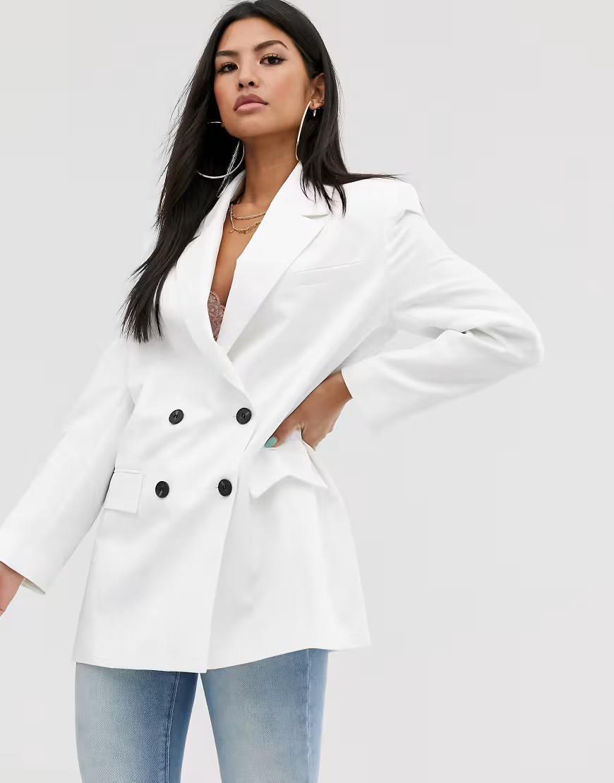ASOS DESIGN dad blazer in white | ASOS (Global)