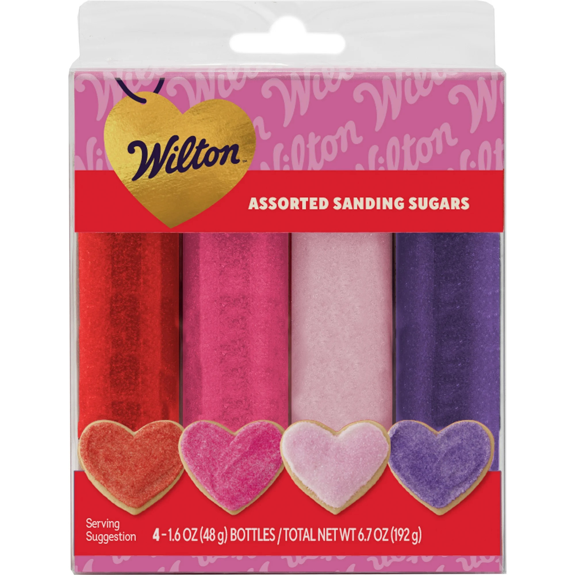 Wilton Valentine's Day Sanding Sugars Dessert Mix Four 1.6oz. Bottles Assorted Colors Red Purple ... | Walmart (US)