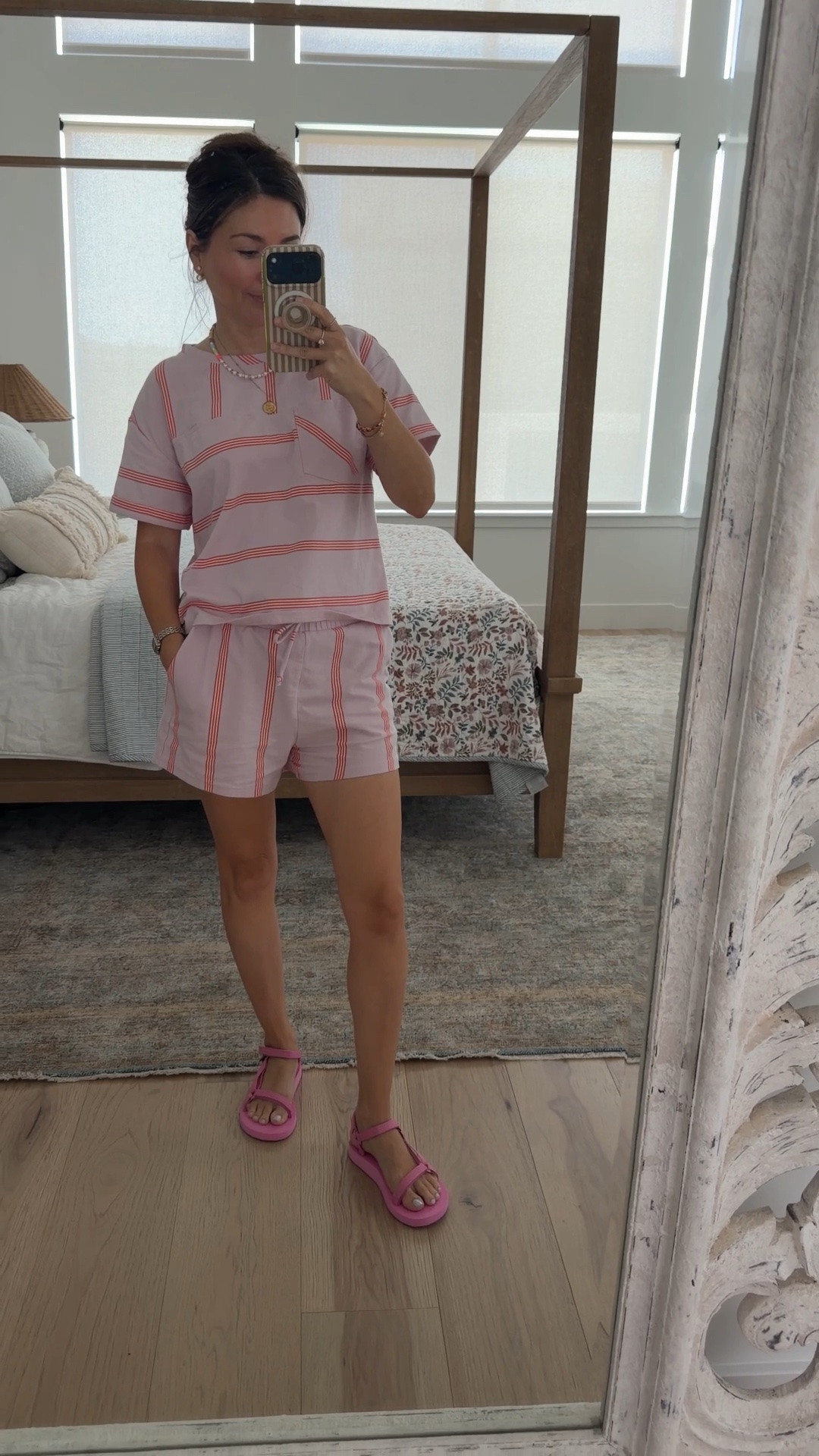 I’ve worn this matching pink stripe set on repeat lately but it’s just so cute and comfy and the price was a steal!!!

#LTKActive #LTKmomlife