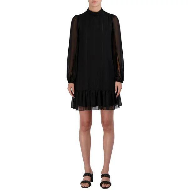 BCBG Paris Women's Sheered Long Sleeve Dress - Walmart.com | Walmart (US)