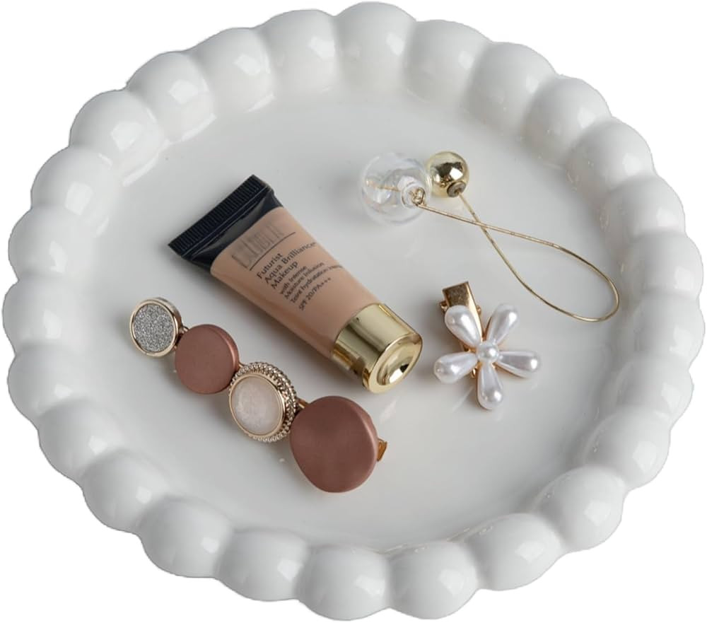 Ceramic Jewelry Tray,Perfume Trinket Dish,Ring Key Bowl Vanity Cute Room Decor Aesthetic, Birthda... | Amazon (US)
