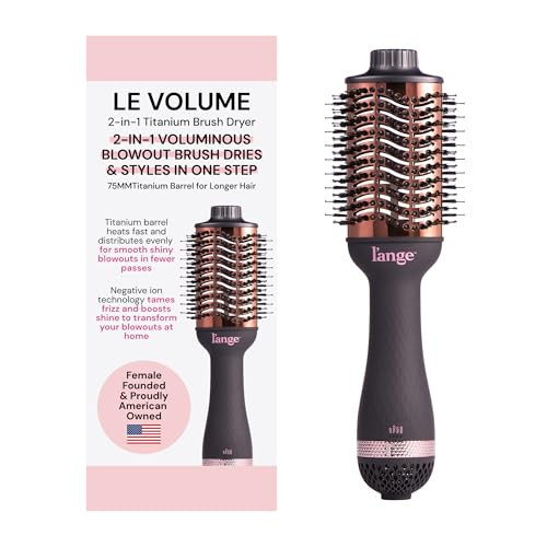 L'ANGE HAIR Le Volume 2-in-1 Titanium Blow Dryer Brush | Hot Air Brush for Hair Drying & Styling | Ionic Oval Barrel for Smooth, Frizz-Free Volume | (Black – 75mm) | Amazon (US)
