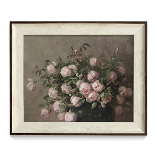 razliubit Flower Framed Wall Art Prints, Replaceable Retro Wall Decors for Room Aesthtic, Small Framed Artwork Oil Painting for Bedroom Bathroom Kitchen Office Decor(10"x12") | Amazon (US)