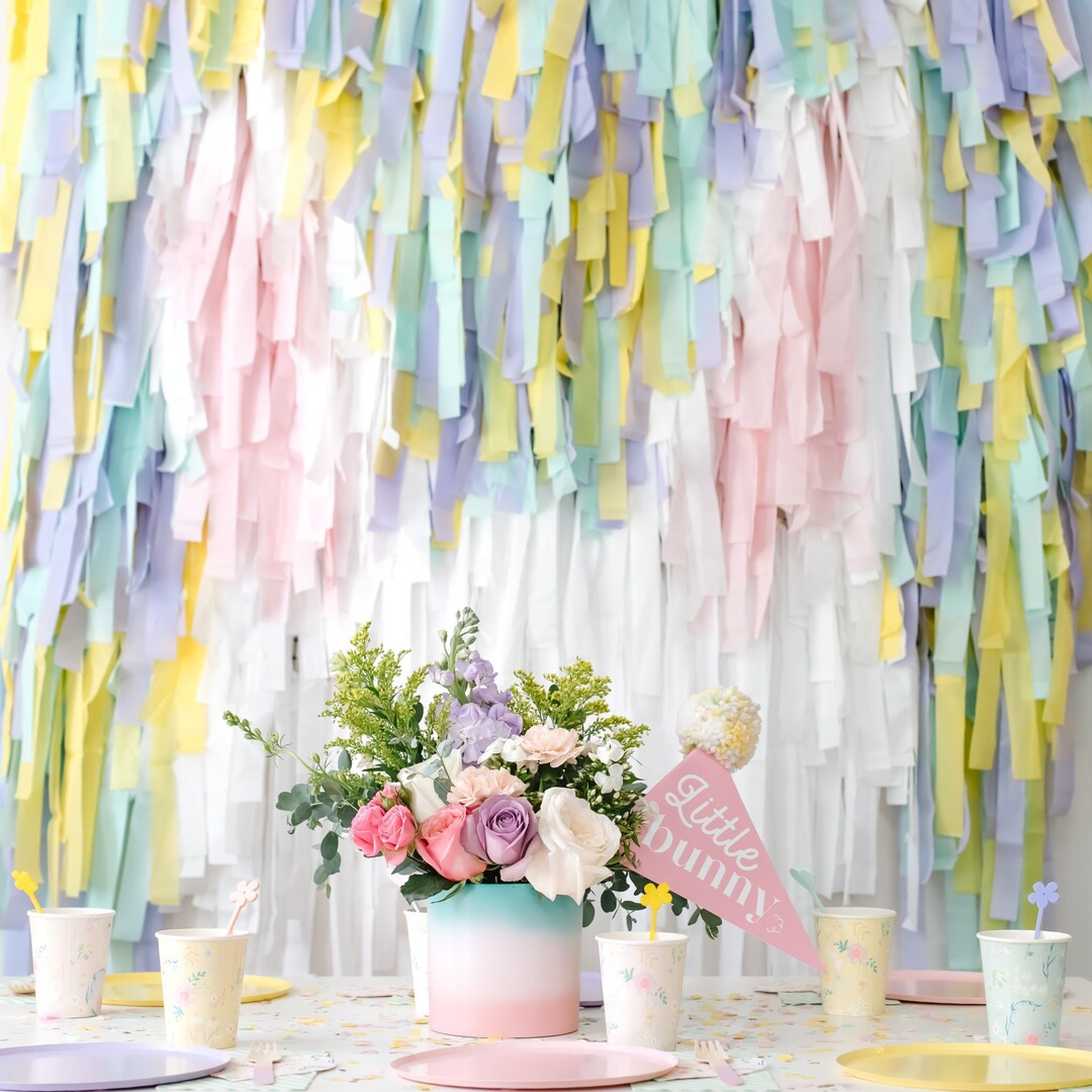 Easter Bunny Plastic Streamer Fringe Wall Backdrop One Piece | Etsy (US)