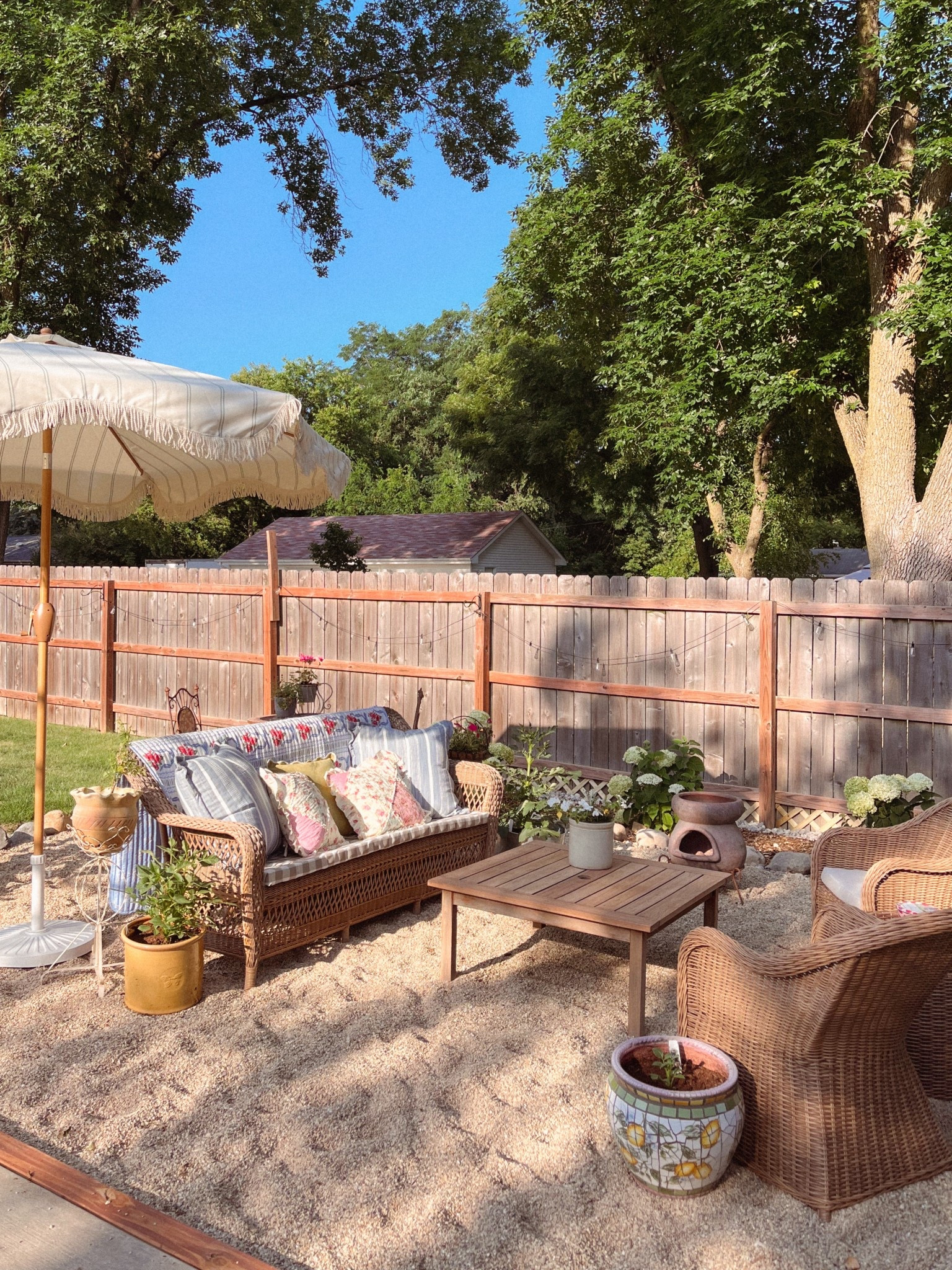 ✨ Cottage charm in every detail! ✨
Loving how this pea gravel patio came together — soft layers of texture, cozy seating, and just enough vintage character to feel timeless. Perfect for morning coffee or late-night chats under the string lights. 🌿🤍

🪴 Many of my items were from FB Marketplace, thrifted or Home Goods, but I tagged a bunch of items that’ll give the same vibe 🥰

#LTKhome #LTKoutdoor #cottagecore #cottagegarden #peagravelpatio #patioinspo #outdoorlivingspace #gardeninspo #outdoorstyle #cottagestyle #outdoorentertaining #patioideas #cottagevibes #gardendesign #ltkdecor #outdoorliving

#LTKHome #LTKSeasonal #LTKStyleTip